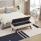 COOLMORE Teddy wool fabric, solid wood feet for solid weighing, and bed end stool with storage W1539P242728