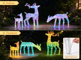 3-Piece Christmas Reindeer Family Set, Smart RGB 343 LED Lights, Surplife APP Control, 3D Lighted 92010129