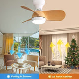 23 Inch Mini Led Ceiling Fan With 3 Color Dimmable 3 ABS Blades Remote Control DC Motor For Bedroom W934P264720