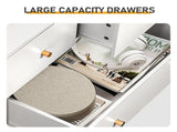 25.98"*15.75"*43.7" 5-Tier 6-Drawer Cabinet Drawer Dresser with Gold Handles White 88303918