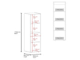 Kotlik 1 Door Wardrobe 67" H with Vertical Storage and Four Shelves, Dark Walnut B097P480458