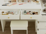 Fashion Vanity Desk with Mirror Lights for Makeup Cushioned Chair, Vanity Mirror with Lights 28245487