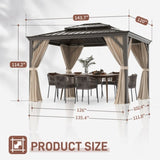 ZUN 10'X12' Outdoor Double-roof Hardtop Gazebo 02952064