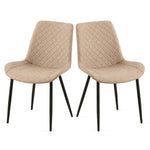 ZUN Beige Leathaire Dining Chairs Set of 2,Mid-Century Modern Leathaire Chairs Kitchen Living Room W1164P225827