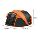 5-8 Person Black Orange Pop-Up Camping Boat Tent T2602P172670