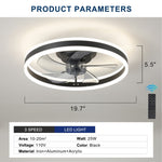 ZUN Ceiling Fan with Lights Dimmable LED W1340103783