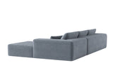 Gray Modular Corduroy Sectional Sofa with Chaise Lounge, All-Foam Deep Seat Couch, Soft Wide-Wale 61332137