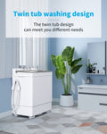 ZUN Twin Tub with Built-in Drain Pump XPB65-2168S 26Lbs Semi-automatic Twin Tube Washing Machine for 42619494