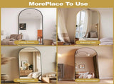 71"x26" Arched Full Length Mirror Freestanding Full Body Floor Mirror, Black 02152745