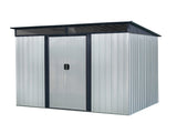 8ft x 6ft Outdoor Metal Storage with Lockable Sliding Doors and Transparent plate for Garden, Lawn 46725600