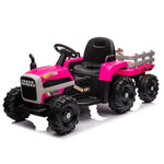 ZUN Ride on Tractor with Trailer,24V Battery Powered Electric Tractor Toy, 200w*2motor W1396P144515