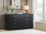 Modern Black 8-Drawer Dresser for Bedroom - Ample Storage Wide Chest of Drawers, Sturdy & Safe W1785P201162