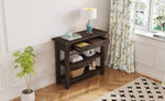 ZUN TREXM Retro Console Table with Drawer and Two Sturdy Shelves for Entryway, Living Room N715P195561P