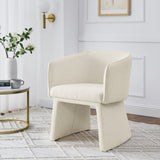 ZUN Modern style simple and elegant chair, beige leisure chair, suitable for dining/bedroom/living W487P186354