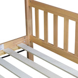 Twin House Bed with Headboard and Footboard, Twin Rubber Wood Bed with House Frame,White OAK W504P225961