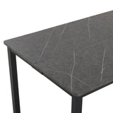 ZUN Disassemble rectangular dining table with straight feet MDF grey PVC marble surface 120*76*76cm N101 10906772