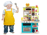 Blue Kids Corner Play Kitchen with Realistic Sounds, Lights & Steam, 95PCS Accessories Pretend 17632106