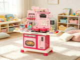 33-Piece Kids Play Kitchen, Lights, Sounds & Water Sink, Ages 3-6, Pink 11000031