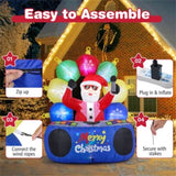 6ft Xmas Inflatable DJ Santa - RGB LED Orbs Music Mute Mode Stakes/Ropes Quick Setup Outdoor Party 68151189