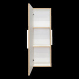 Medicine 38"H Single Door Cabinet, Three Shelves, Light Oak / White B097120601