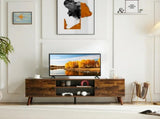 TV Stand for TVs up to 60", Modern Mid Century Entertainment Center with Storage, 2 Cabinet Media 88054514