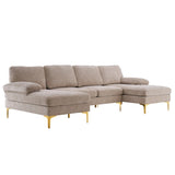 U-Shaped 4-Seat Indoor Modular Sofa Camel--Same type57251652 13456859