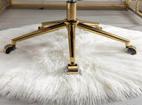 Furniture Office Chair,Artificial rabbit hair Home Office Chair with Golden Metal Base,Adjustable 58136779