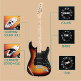 GST Stylish Electric Guitar Kit with Black Pickguard Sunset Color 87074355