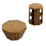 31.5 "Octagonal Natural Rubber wood Set Two Coffee Table, Coffee Table, Living Room Bedroom W757P203143