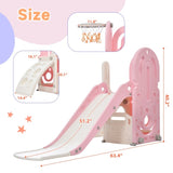 ZUN Toddler Climber and Slide Set 4 in 1, Kids Playground Climber Freestanding Slide Playset with PP297713AAH