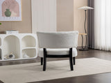 Movile Boucle Tufted Accent Chair with Oversized Seating, White T2574P185198