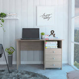 Edgewater 3-Drawer Writing Desk with Open Compartment Light Gray B062111632