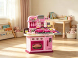 Kids Play Kitchen with Lights & Sounds 33 Accessories, Storage for Toddler 3-6 Years Old 05677630