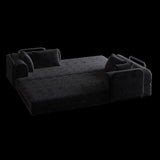 78.7-Inch Convertible Sleeper Sofa Bed with Cylindrical Pillow, Chenille Folding Mattress Couch with W834P337413