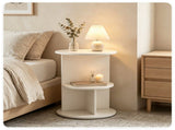 2-Tier Modern White Side End Table Engineered Wood Accent Nightstand with Open Storage Shelf 36576351