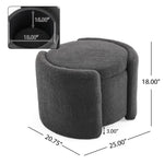 ZUN Cozy Boucle Storage Ottoman: Stylish Comfort with Hidden Storage, Grey N769P199879G