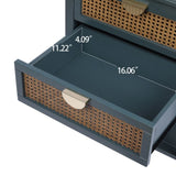 2 Drawer Side table,Naturel Rattan,End table,Suitable for bedroom, living room, study W68858072