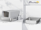 2-in-1 Gray Cat Litter Box, Removable Lid, for Small to Large Cats 63504530
