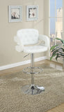 Classic Armrest Tufted White Faux Leather Upholstered Faux Leather Barstool / Chair Adjustable HS00F1562-ID-AHD