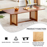 Chinese style log wind Imitation rattan Walnut color tea rectangular solid wood coffee low W1151P154605