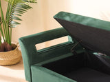 67.91"Wide Velvet Storage Soft Bench with Armrests for Living Room, Entryway and Bedroom. GREEN W3118P280145