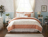 9 Piece Cotton Percale Comforter Set Coral King B03596895