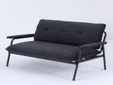 The 53-inch black sofa offers a spacious layout in the small apartment, easily handling various W3371P309476