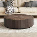 ZUN 35.43 Inch Modern Round Coffee Table MDF Coffee Table for Living Room,Drum Center Table for W2582P188320