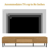 Boho TV Stand for TVs up to 80'' , Modern Farmhouse Media Console, Entertainment Center with Metal N710P206387Q