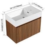 30 Inch Bathroom Cabinet With Sink,Soft Close Doors,Float Mounting Design, For Small Bathroom W999P228750