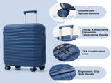 Premium PP Travel Luggage Set , 3-Piece TSA Lock Suitcase Ensemble 20, 24, and 28 Inch Sizes N726P460073N