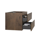 ZUN Alice-36W-105,Wall mount cabinet WITHOUT basin, Walnut color, With two drawers, Pre-assembled W1865107125
