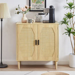 ZUN Kitchen storage cabinets with rattan decorative doors, buffets, wine cabinets, dining rooms, W1162127385