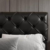 ZUN Queen Size Tufted Upholstered Platform Bed, Black WF325836AAB